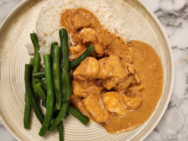 Beef Massaman Curry with Basmati Rice & Green Beans