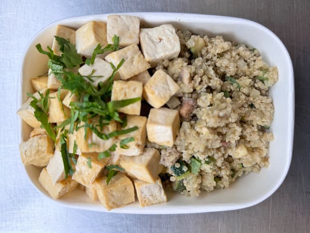 Pesto Quinoa and Tofu Pilaf