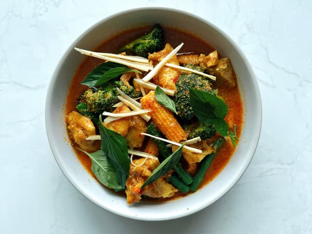 Chicken Jungle Curry with jasmine rice