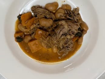 Moroccan Pork Braise w/Pumpkin, Butter Beans & Dates