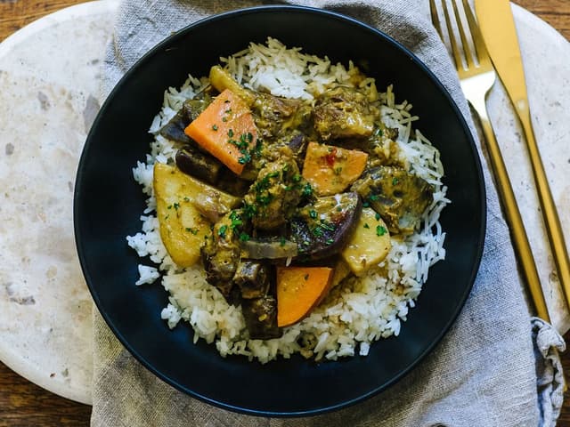 Lemongrass Lamb with Rice