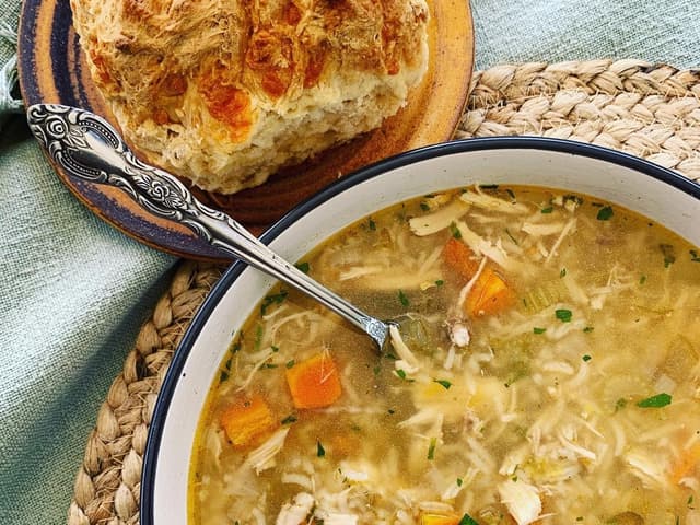 Chicken, and vegetable soup