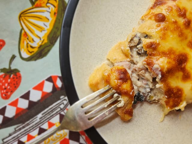 Crepe with Ham, Mushroom & Leek (Crepe Picarde)