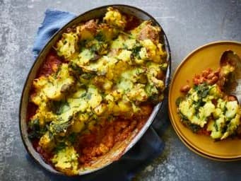 Chicken, Mushroom & Bacon Pot Pie with Mash
