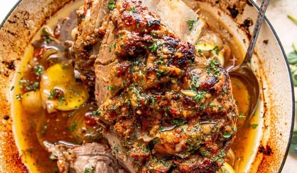 Overnight Lamb Shoulder with Garlic and Rosemary