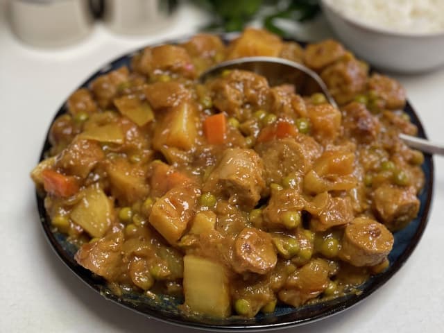 Curried Sausages & Rice