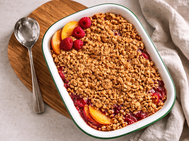 PEACH & RASPBERRY CRUMBLE