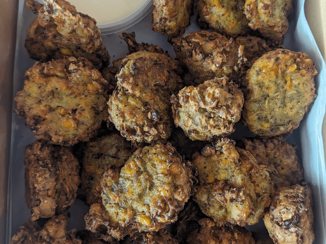 Zucchini & Sweet Corn Fritters | GF - DF - Vegan - Halal - LoFo