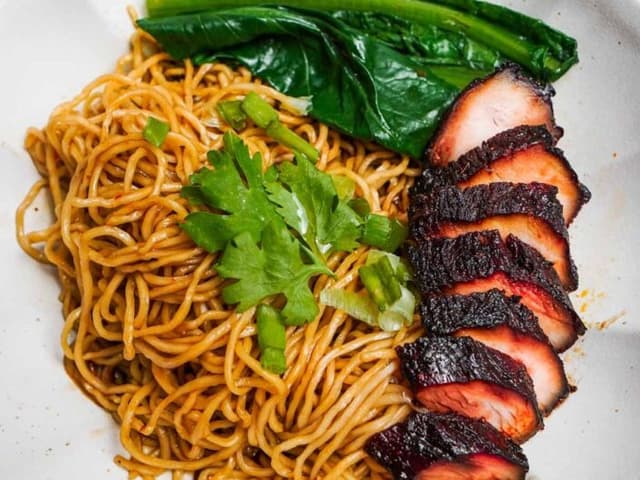 Char-siu BBQ Chicken Noodle & Asian Green