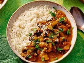 Vegan Mushroom & Bean Stew w White Rice