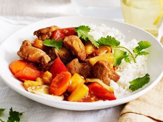 Sweet and Sour Chicken With White Rice