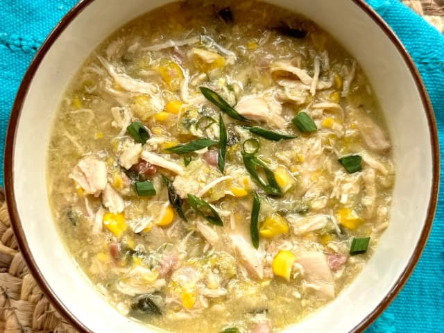 Chunky Chicken, Ham & Sweet Corn Soup (GF)