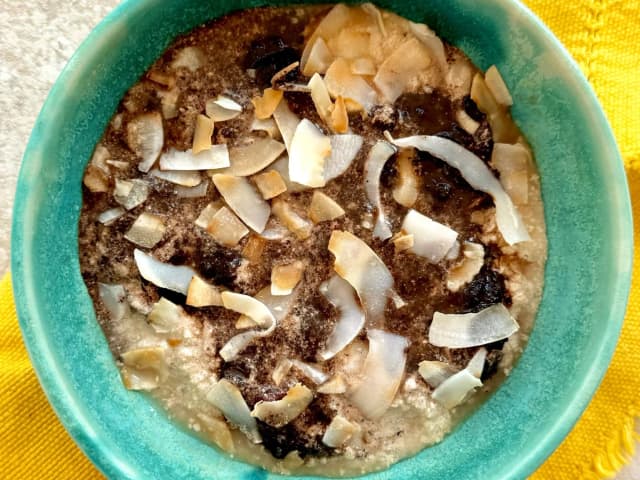 Choc Coconut Protein Bircher