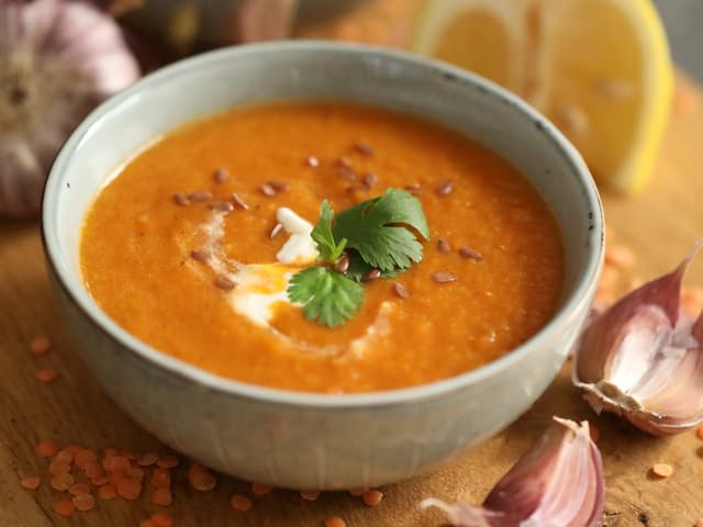 Moroccan Sweet Potato & Lentil Soup