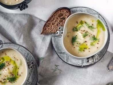 Celeriac and Fennel Soup with Sourdough & Truffle Butter