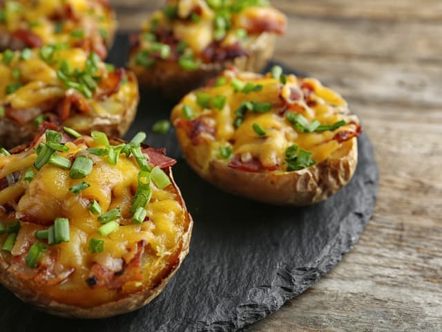 Cheesy Bacon Loaded Potato Skins
