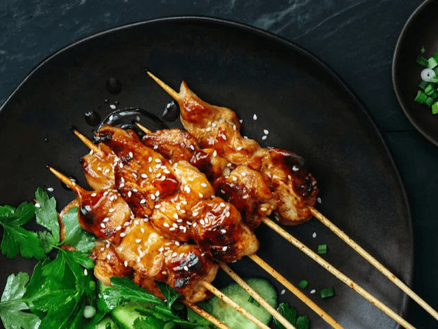 Teriyaki Chicken Skewers w/ Rice (250g)