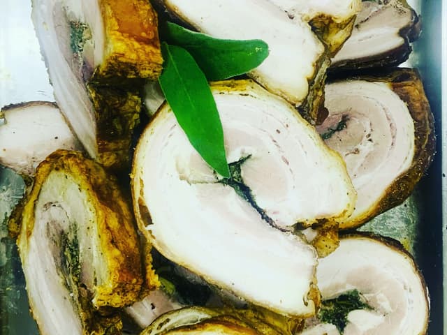 traditional Italian roasted porchetta