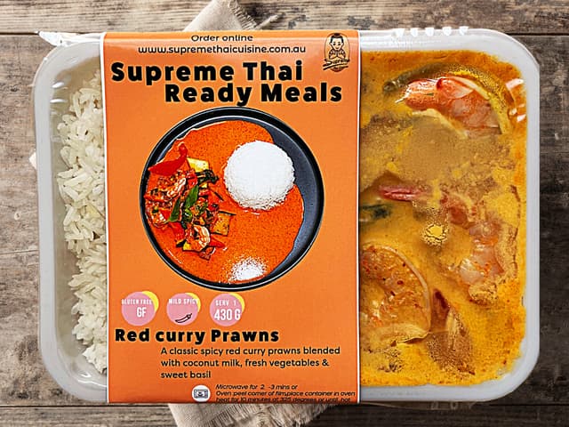 Red Curry Prawns on Rice