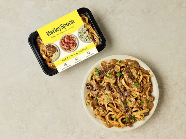 Beef Stroganoff with Fettuccine and Mushrooms