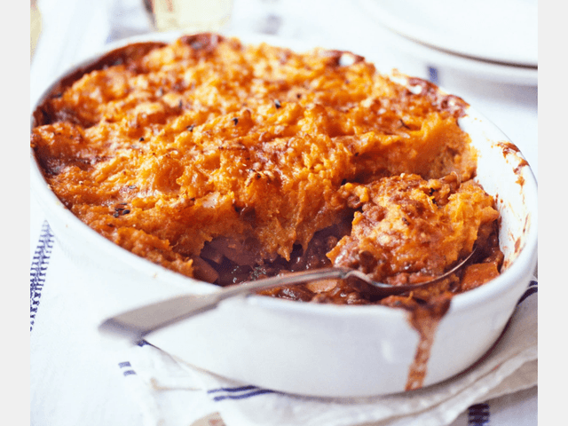 Lentil Cottage Pie with Sweet Potato Topping - Vegan