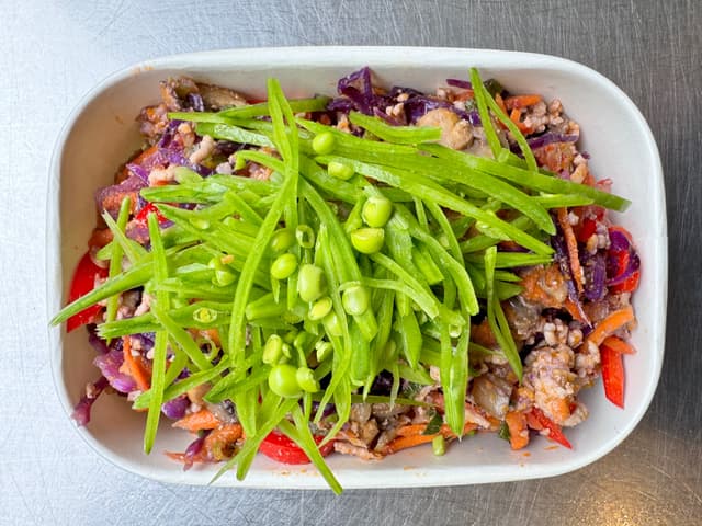 Chilli Mushroom Pork Larb