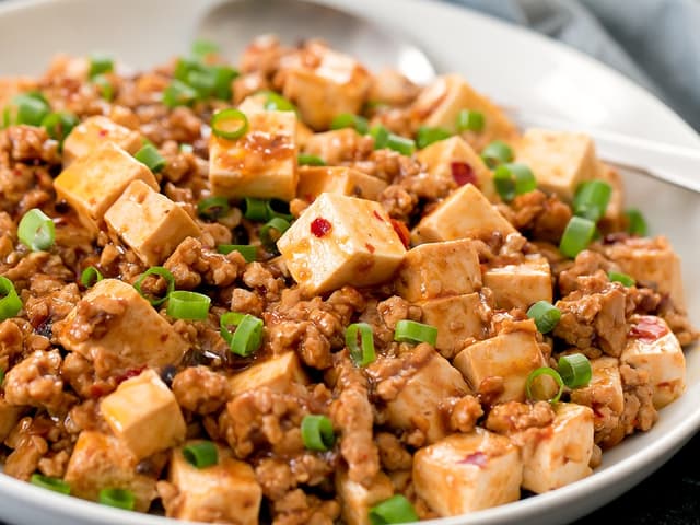 Mapo Tofu w Pork, White Rice