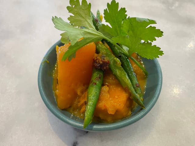 Sri Lankan Pumpkin Curry served with rice