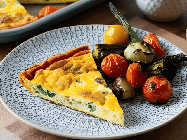 Roasted Vegetable Frittata with Roasted Vegetable Medley