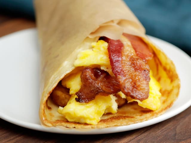 Bacon and egg wrap