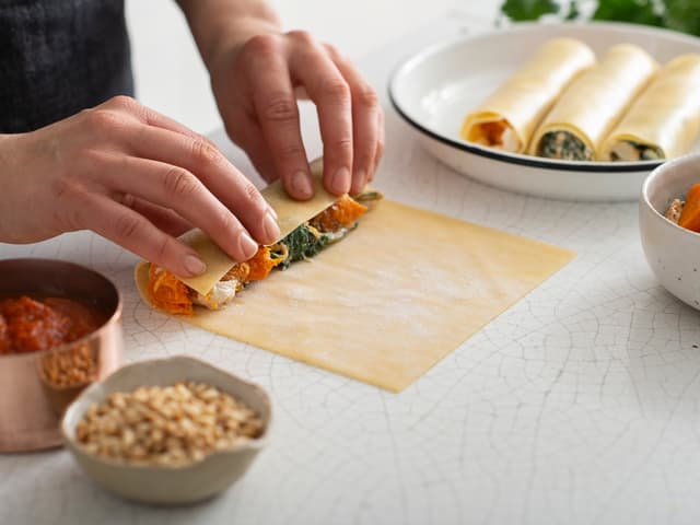 Chicken, Pumpkin and Spinach Cannelloni