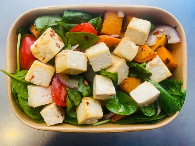 Roasted Veg Salad with BBQ Tofu