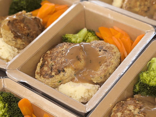 Chicken Rissoles with Mash and Steamed Veggies