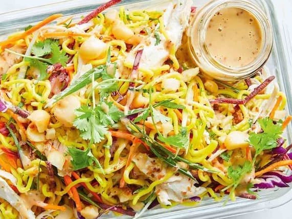 Rainbow Noodle Salad with Chicken