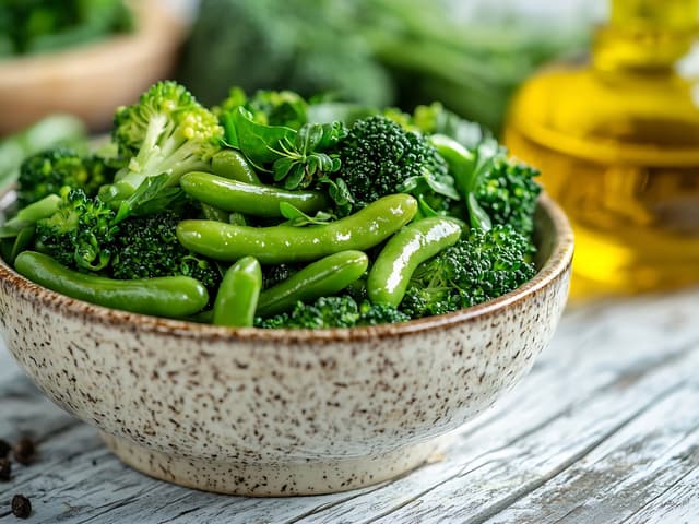 Crisp Steamed Greens  with a Zesty Tarragon Dressing