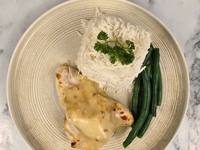 Garlic Butter Chicken with Rice & Beans