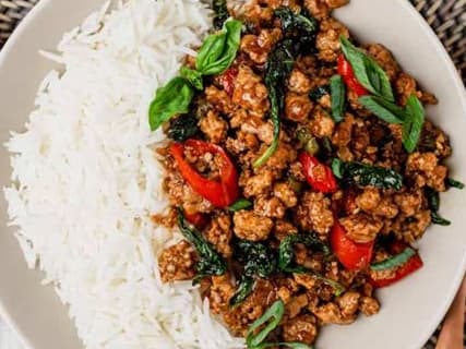 Chicken Pad Krapow with Jasmine Rice