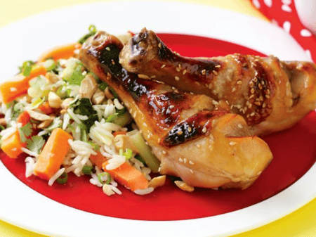 Honey Soy Drumsticks with loaded Fried Rice Meal for One