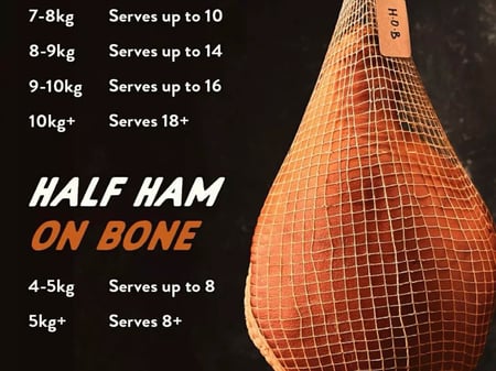 christmas half ham on the bone 4-5kg $28kg