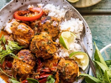 Thai Chicken + Zucchini Meatballs