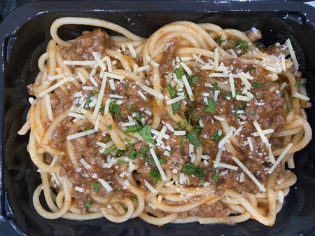 Spaghetti Bolognese  Gluten Free 446 Cal