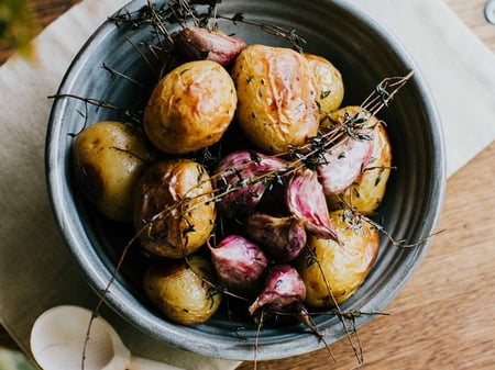 Garlic, Thyme, and Rosemary New Potatoes