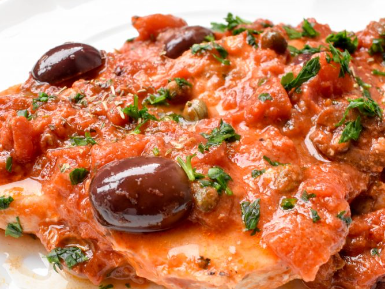 Stargazer Fish with Sicilian Sauce