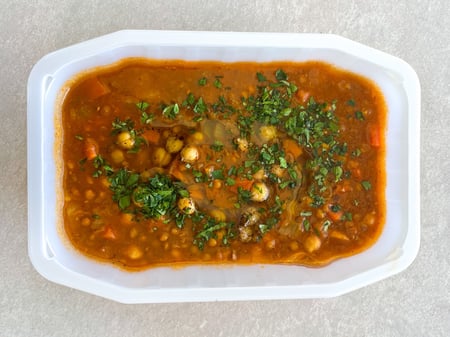 Moroccan lamb and chickpea soup with coriander and sumac
