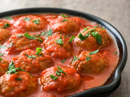 Saucy Baked Pork Meatballs