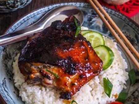 Sticky Miso Chicken with Ginger Sushi Rice