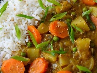 Vegan Japanese Curry with Steamed Rice