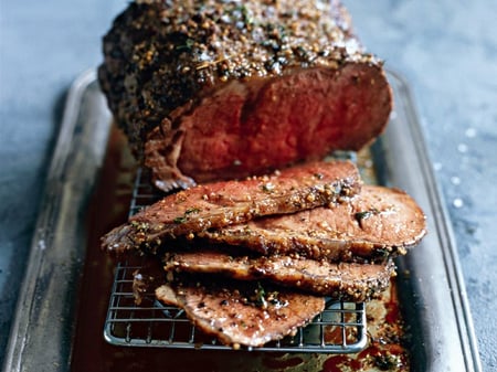 Mustard Crusted Beef Sirloin w/ Red wine Jus COLD