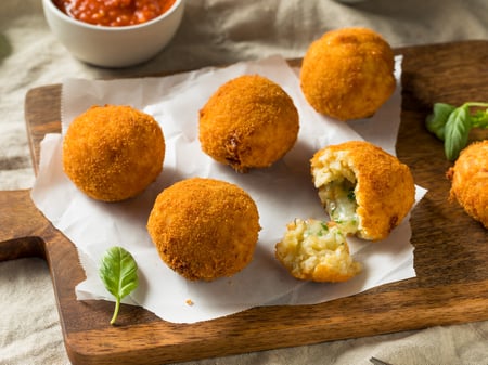 Three Cheese Arancini with Nap Sauce