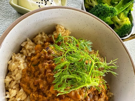 Red Lentil and Potato curry